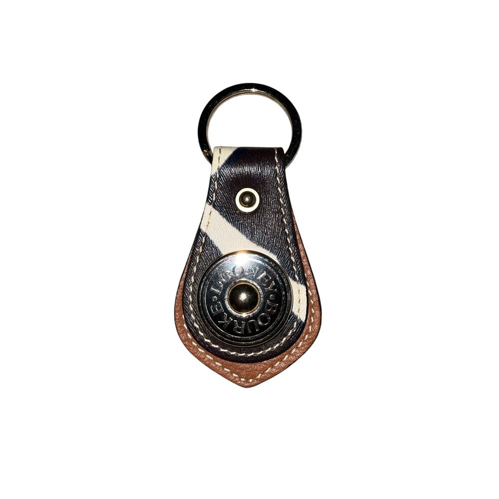 Dooney & Bourke Zebra Animal Print Coated Leather Key Fob